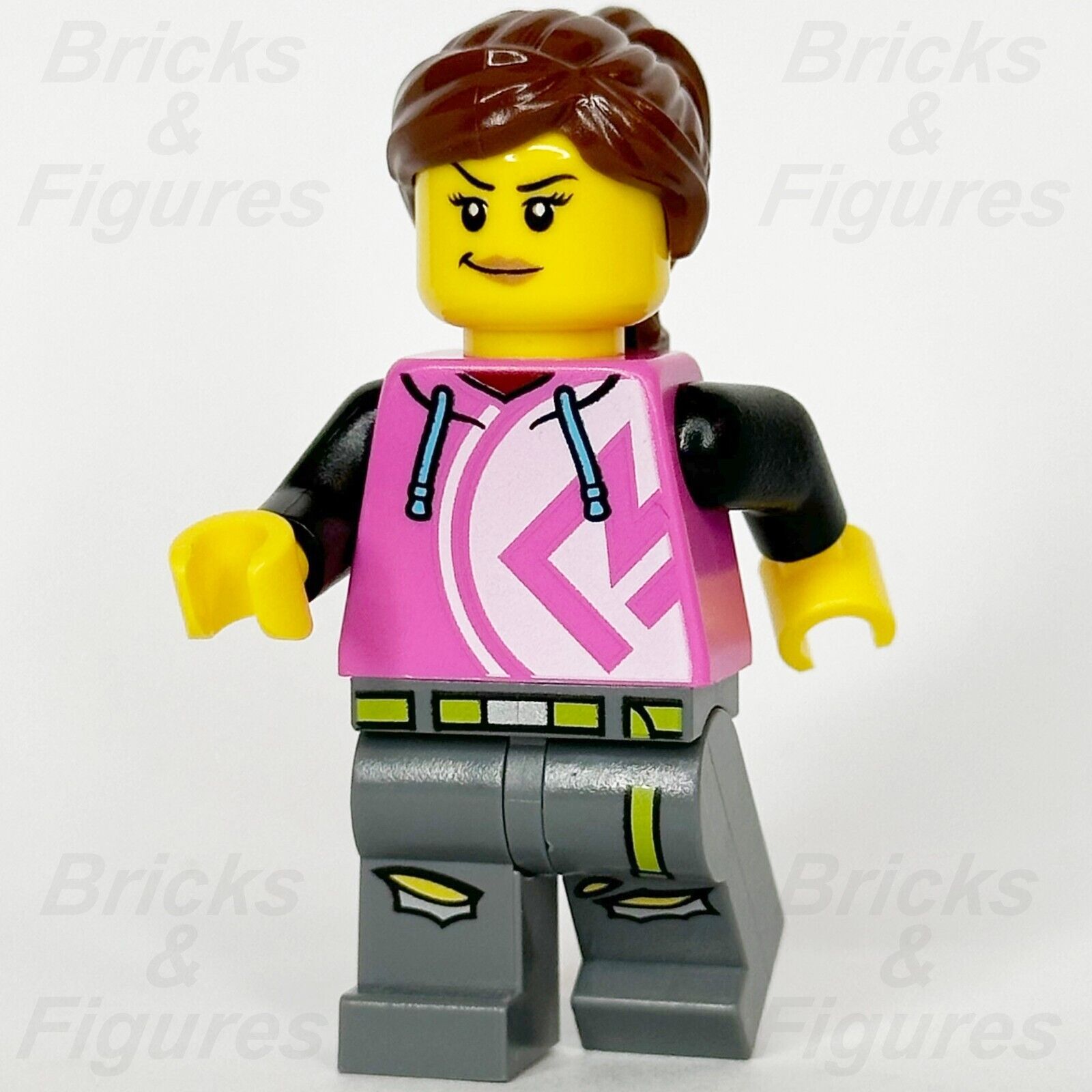 LEGO City Kick Scooter Driver Recreation Pink Hoodie Minifigure 60414 cty1626 - Bricks & Figures