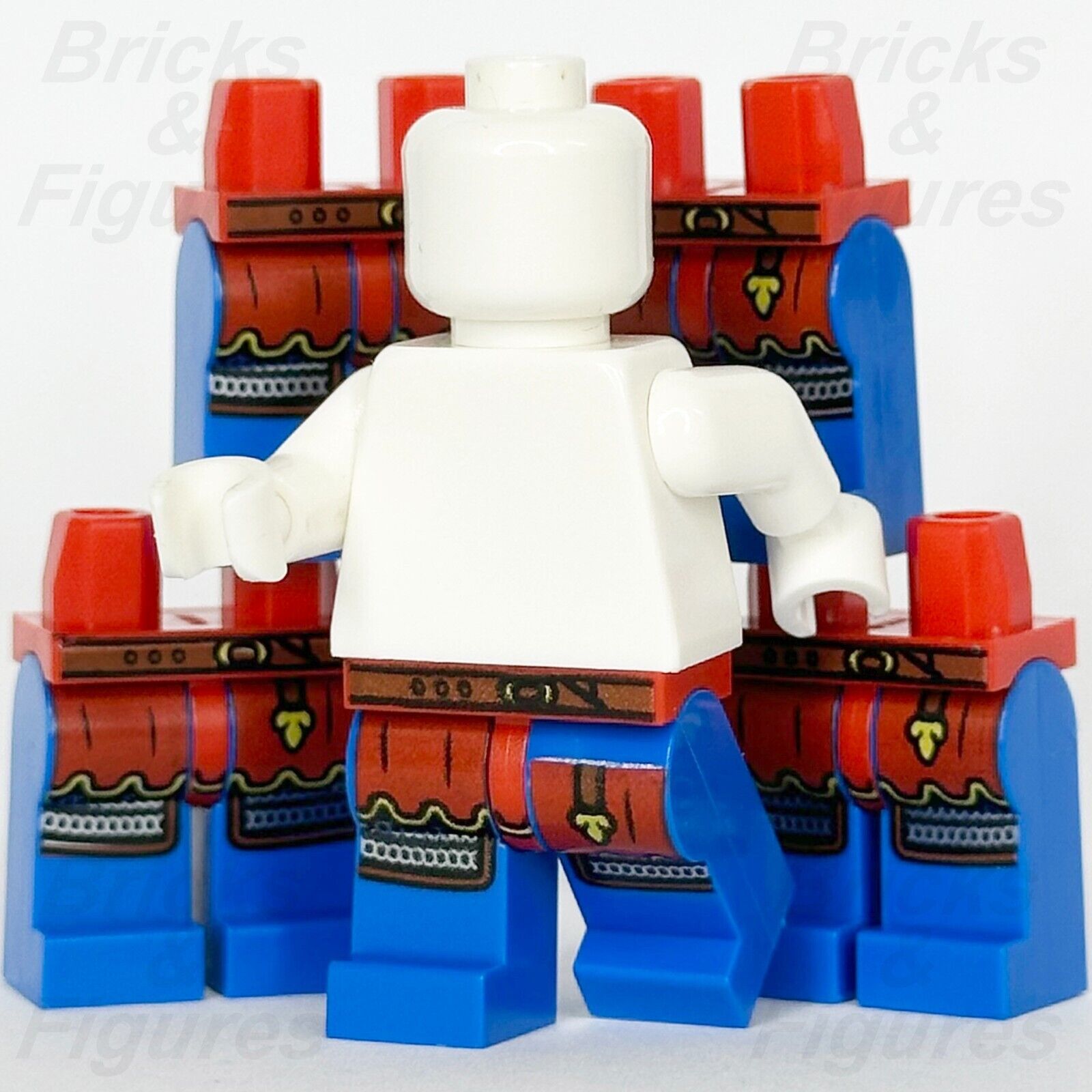 LEGO Castle Lion Knight Legs Minifigure Part Red Hips 10305 10332 910029 x 5 - Bricks & Figures