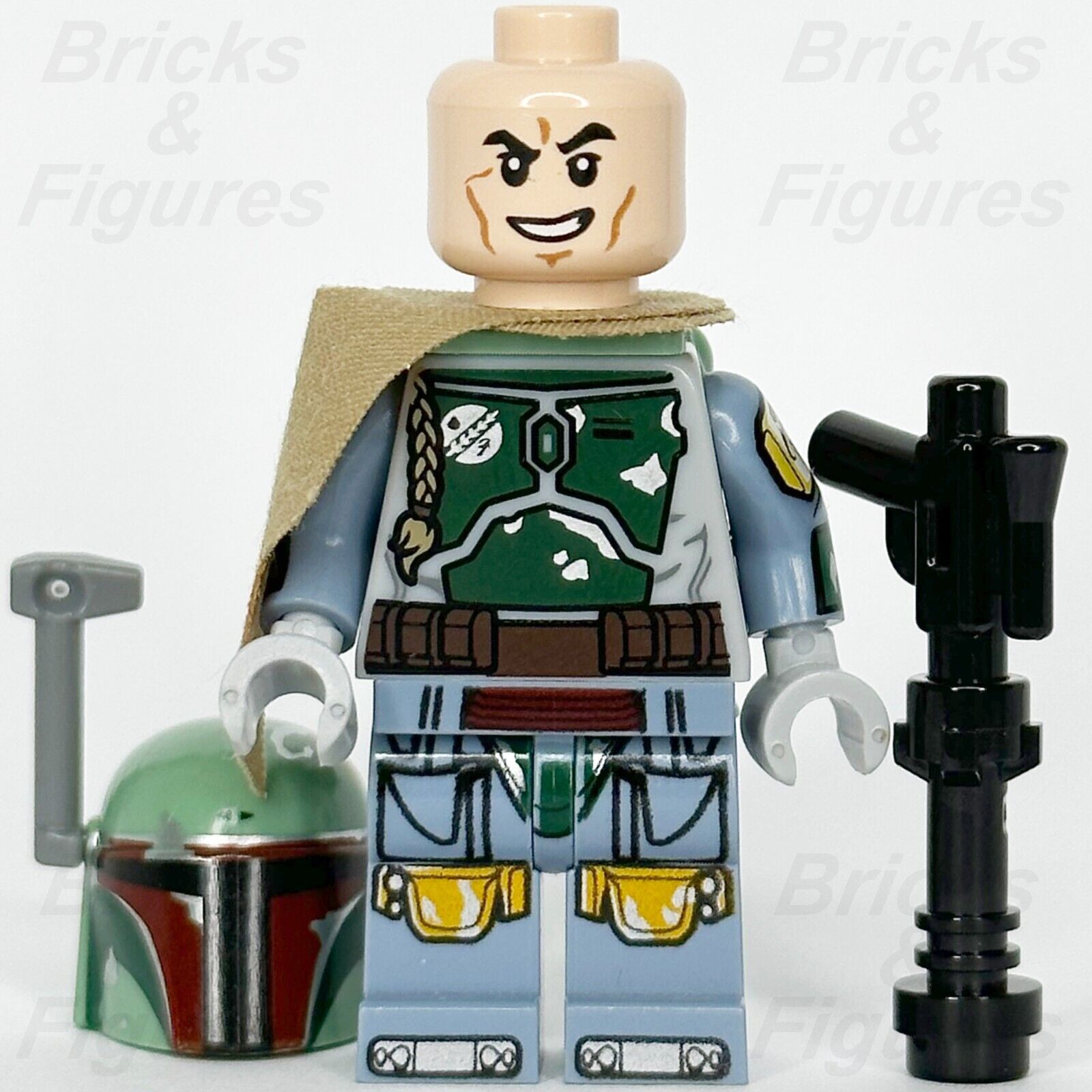 LEGO Star Wars Boba Fett Minifigure w/ Pauldron Cape Mandalorian 75060 sw0610 - Bricks & Figures