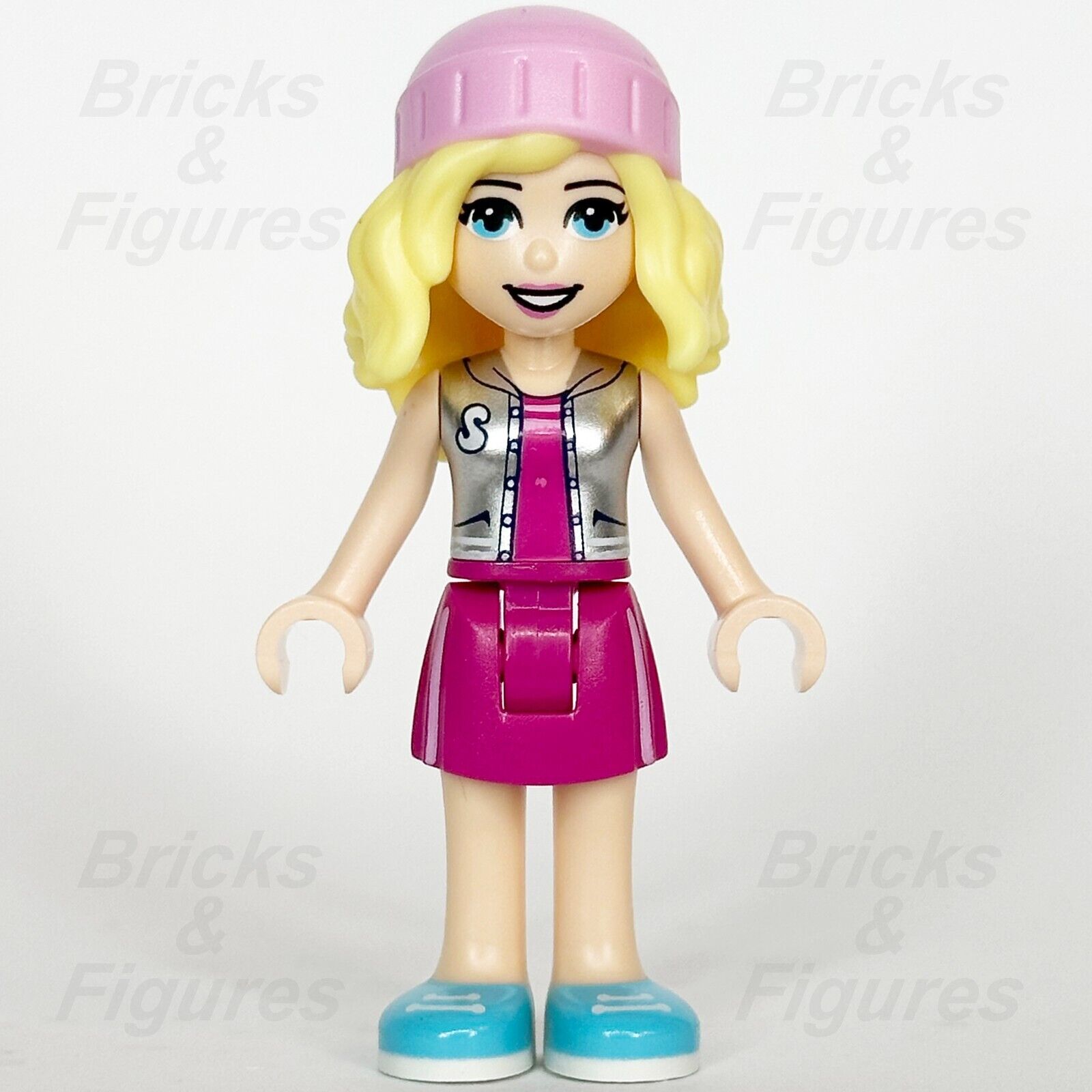 LEGO Friends Stephanie Minifigure Magenta Skirt and Top Pink Hat 41704 frnd490 - Bricks & Figures