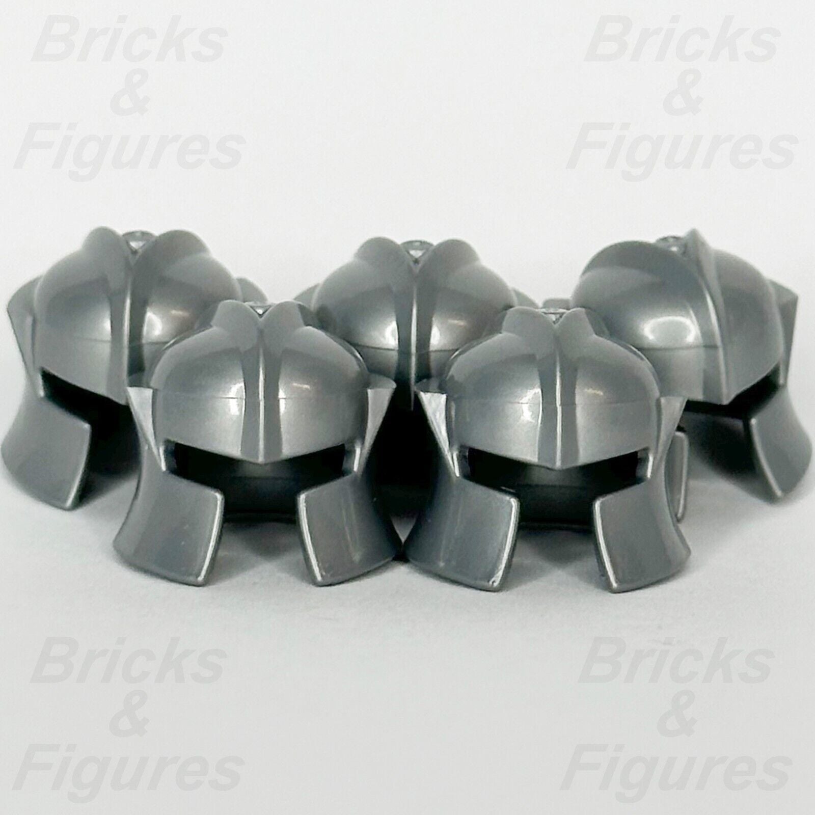 LEGO Castle Flat Silver Knight Helmet Cheek Protection Minifigure Part 48493 x 5 - Bricks & Figures