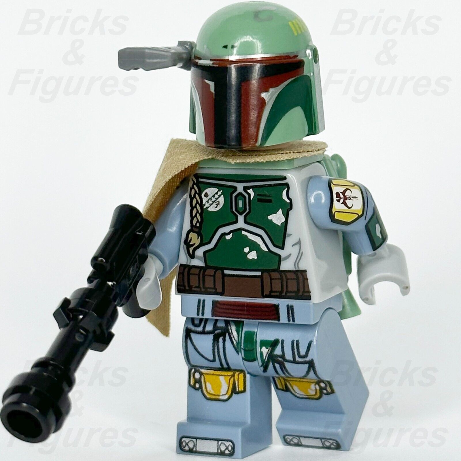 LEGO Star Wars Boba Fett Minifigure w/ Pauldron Cape Mandalorian 75060 sw0610 - Bricks & Figures