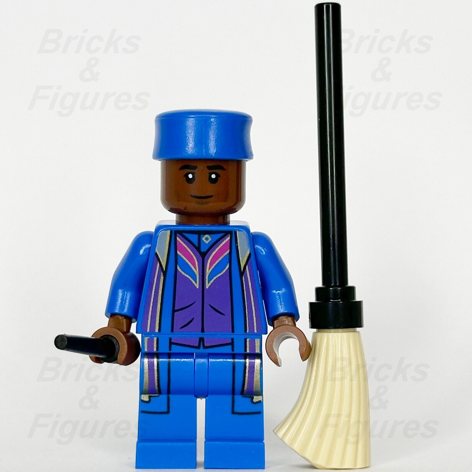 LEGO Harry Potter Kingsley Shacklebolt Minifigure Wizard Wand Broom 76408 hp335 - Bricks & Figures