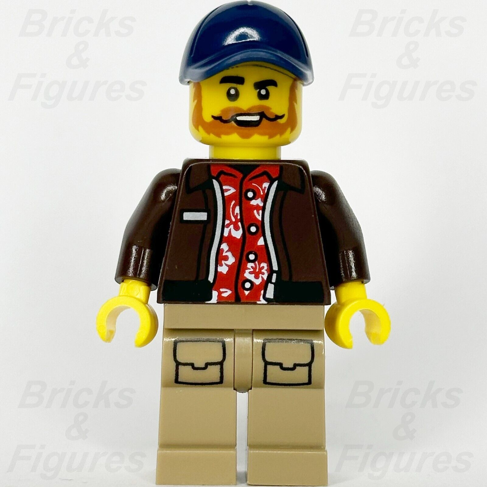 LEGO City Jungle Pilot Minifigure Jacket & Blue Cap Town 60437 cty1778 Minifig - Bricks & Figures