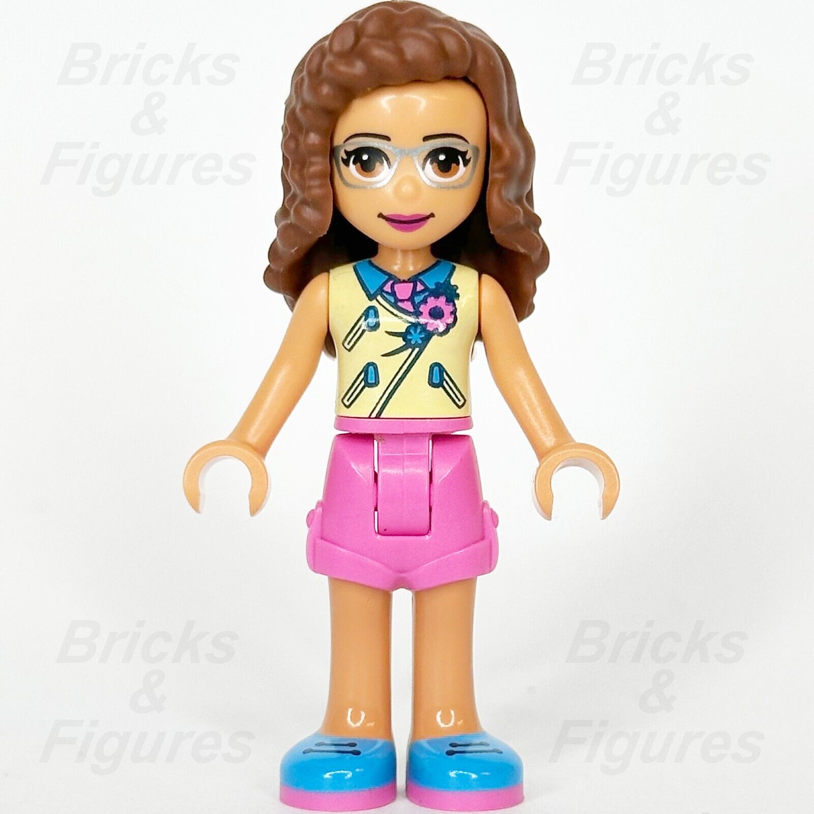 LEGO Friends Olivia Minifigure Nougat, Yellow Vest Pink Tie 30412 41333 frnd241