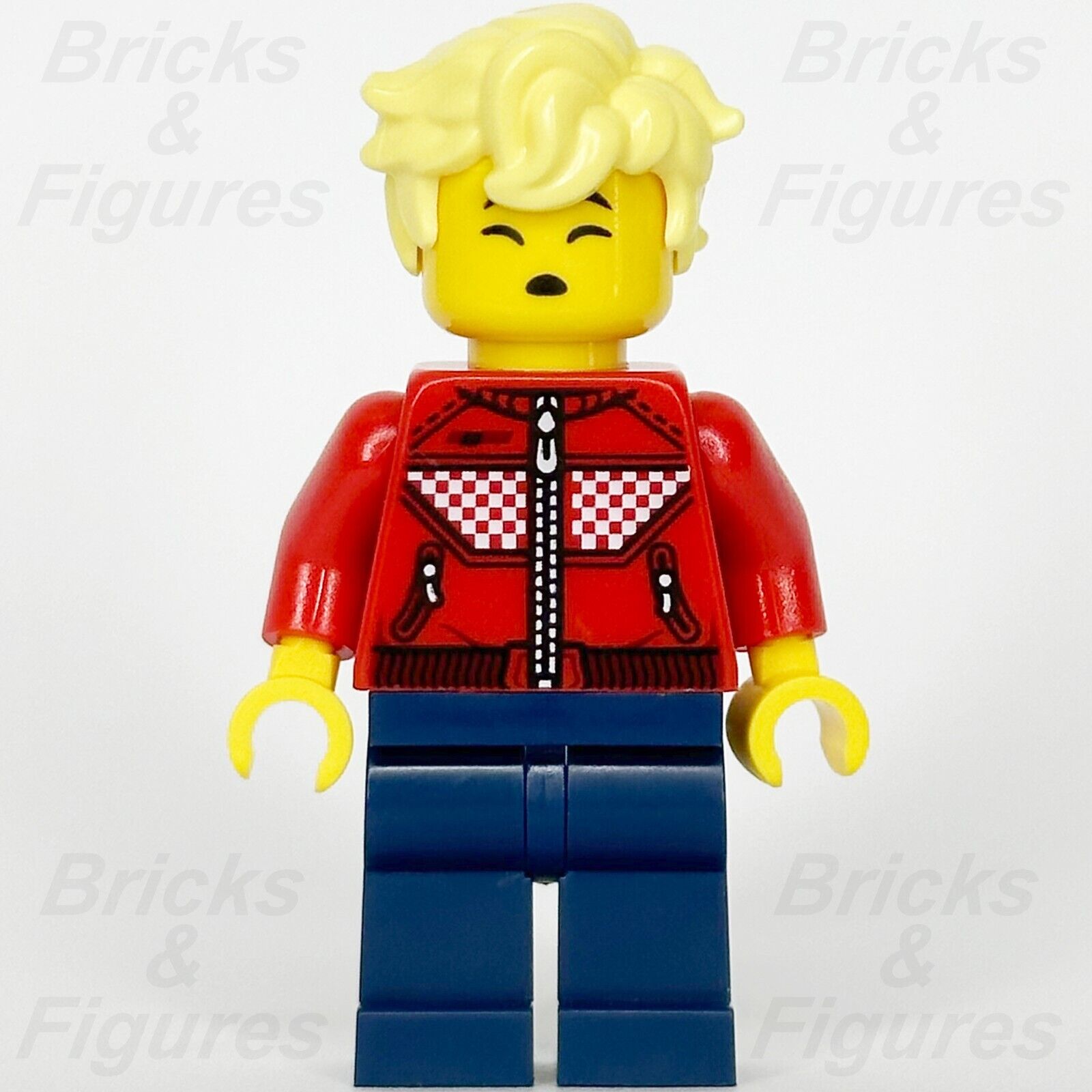 LEGO DREAMZzz Cooper Minifigure Red Racing Jacket Dark Blue Legs 71455 drm008 - Bricks & Figures