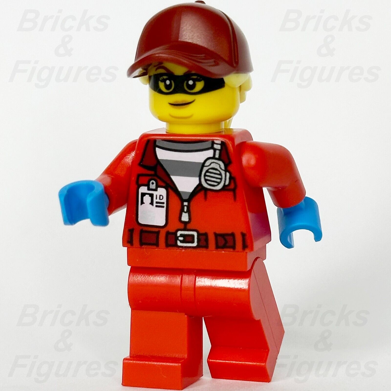 LEGO City Crook Big Betty Minifigure Police Red Jacket I.D. Tag 60317 cty1378 - Bricks & Figures