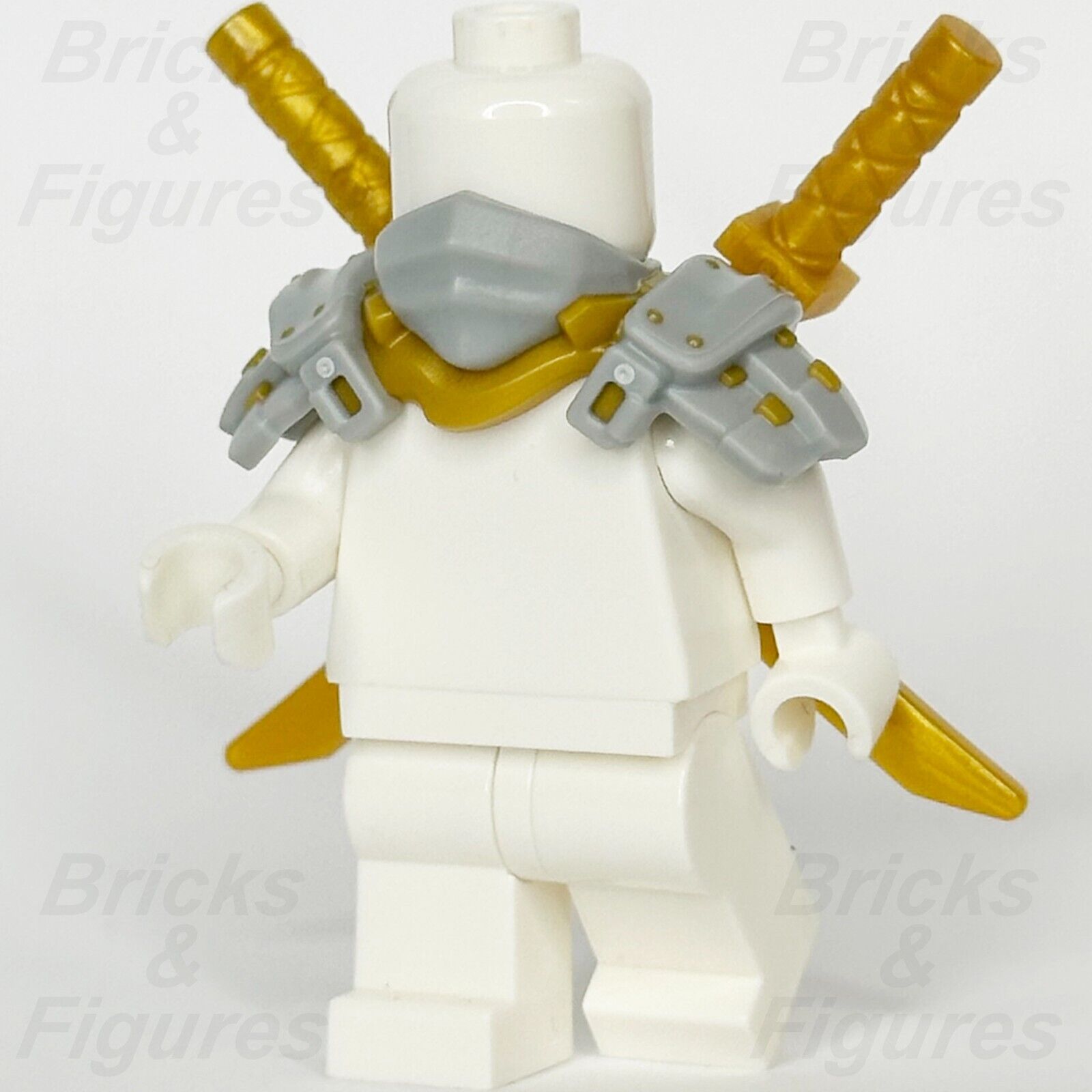 LEGO Ninjago Minifigure Shoulder Armour Part Light Bluish Grey Scabbard 2 Swords - Bricks & Figures