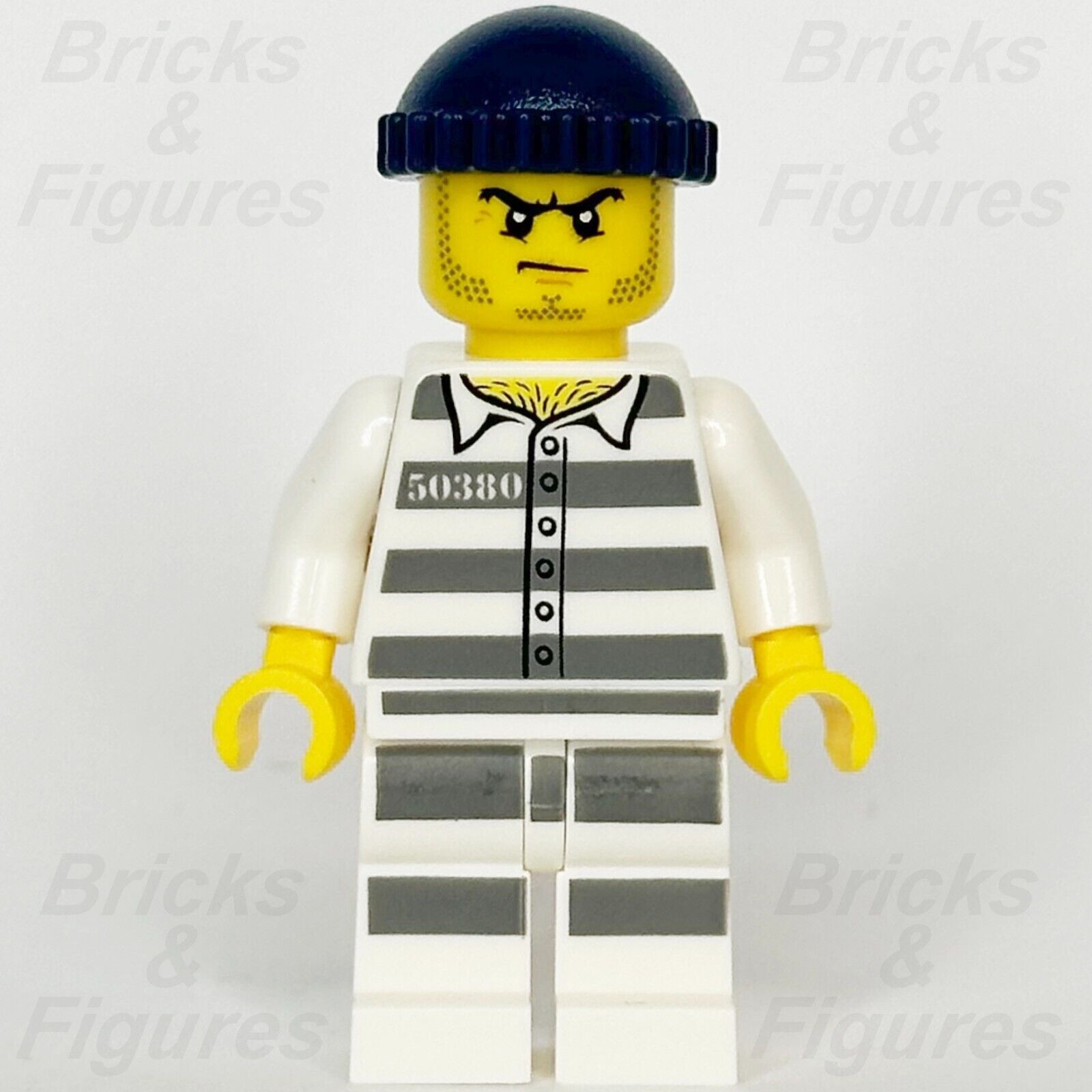 LEGO City Jail Prisoner 50380 Minifigure Prison Stripes Police 60256 cty1127