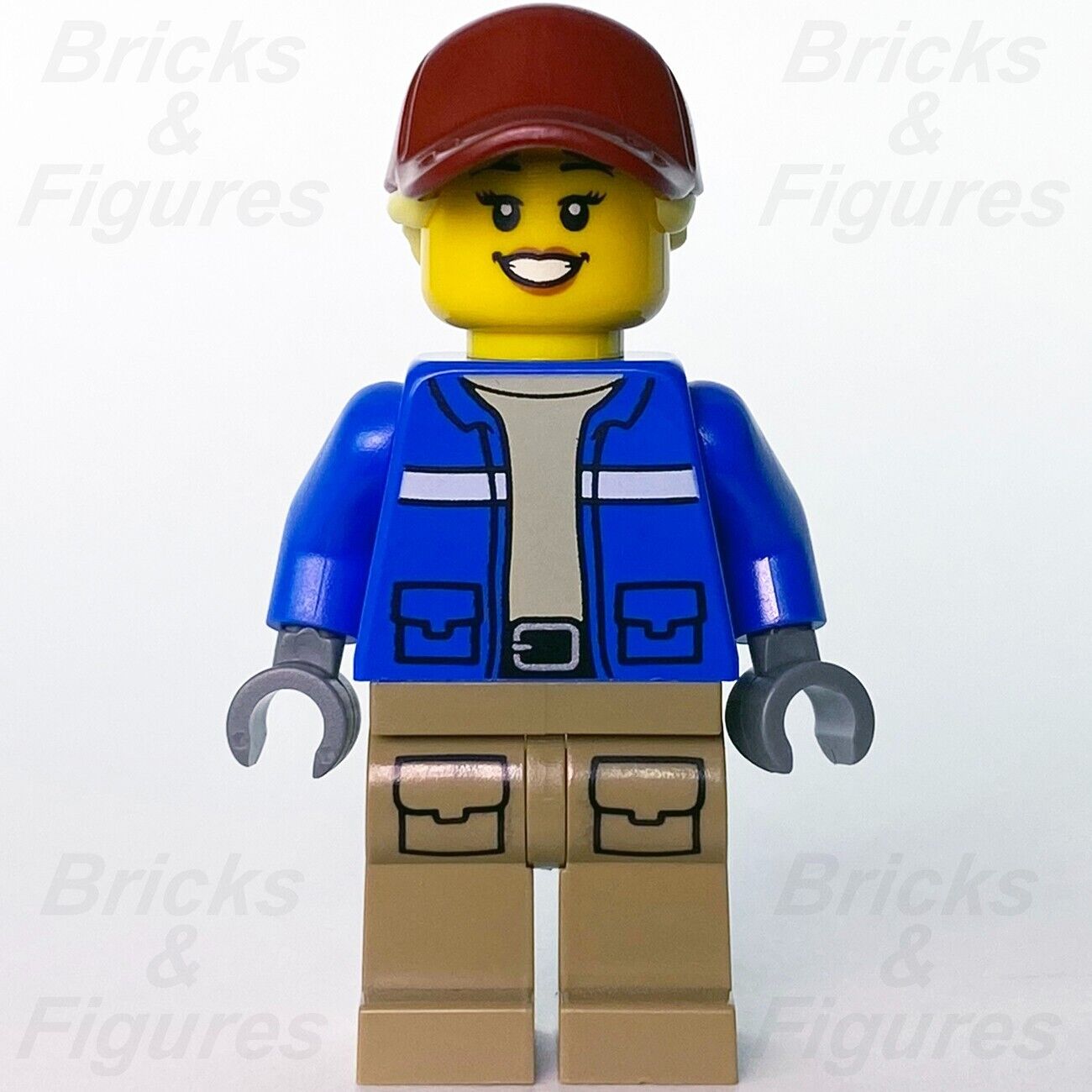 LEGO City Wildlife Rescue Explorer Female Minifigure Dark Red Cap 60302 cty1305