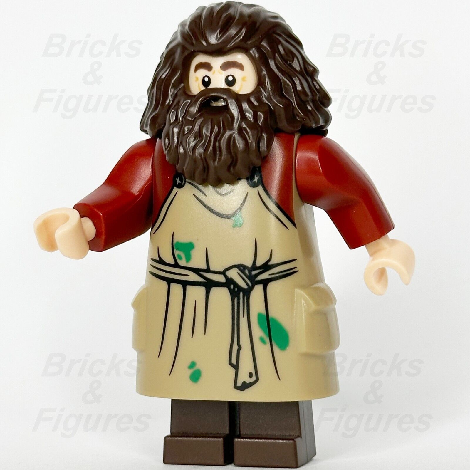 LEGO Harry Potter Rubeus Hagrid Minifigure Dark Tan Apron Wizard 76428 hp474 - Bricks & Figures