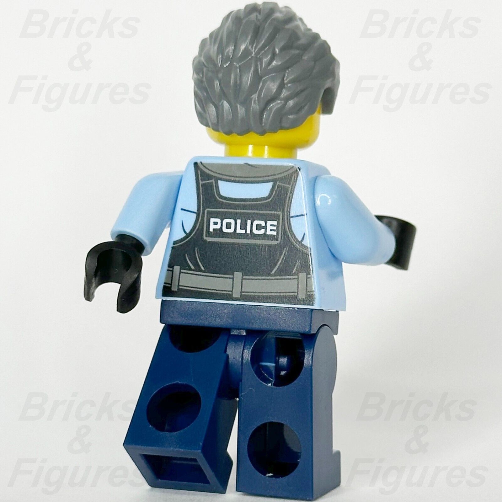 LEGO City Police Officer Sam Grizzled Minifigure Jacket Gray Hair 60317 cty1375 - Bricks & Figures