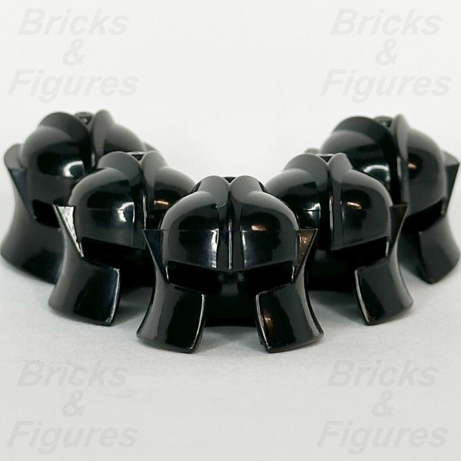 LEGO Castle Black Knight Helmet w/ Cheek Protection Minifigure Part 48493 x 5 - Bricks & Figures