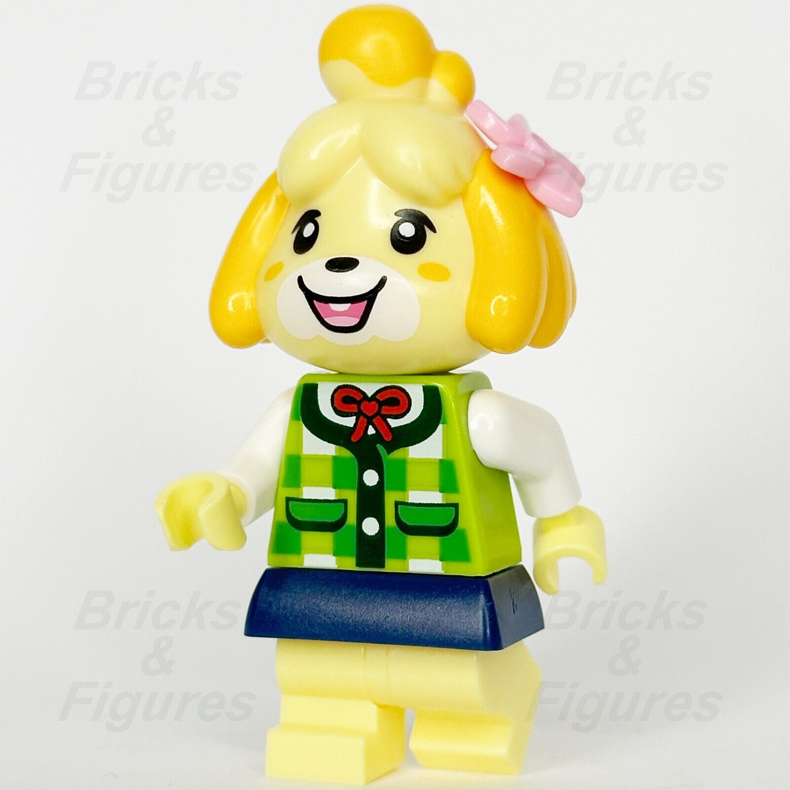 LEGO Animal Crossing Isabelle Minifigure Dog Plaid Vest Blue Skirt 77049 ani003