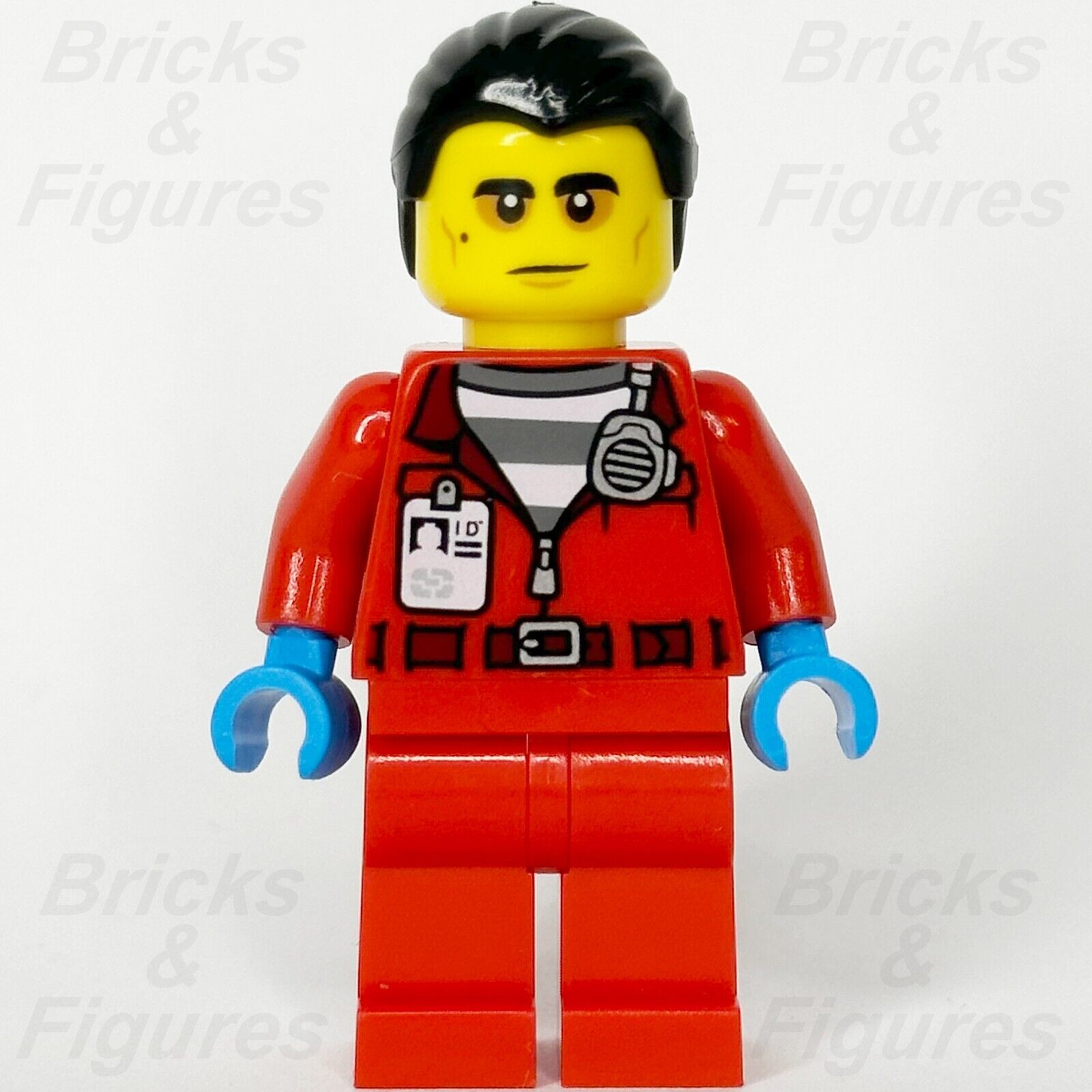 LEGO City Crook Vito Minifigure Red Jacket Prison Shirt Police 60317 cty1376 - Bricks & Figures