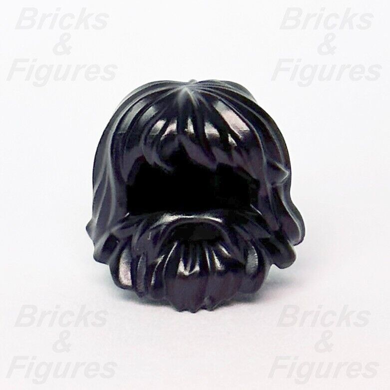 LEGO Black Hair Shaggy Beard Minifigure Part Long Hair & Mouth Hole 87999 - Bricks & Figures